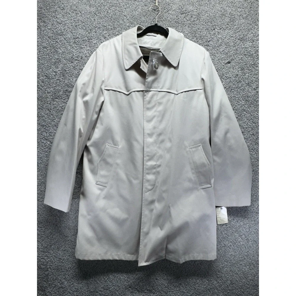 Vintage NWT Clipper Mist Donald All Weather Trench Coat Insulated‎ Size 42 Long